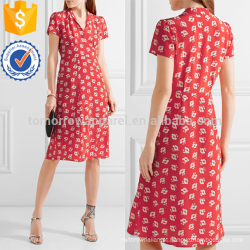Floral de impressão de seda Crepe De Chine Dress Fabricação Atacado Moda Feminina Vestuário (TA4095D)